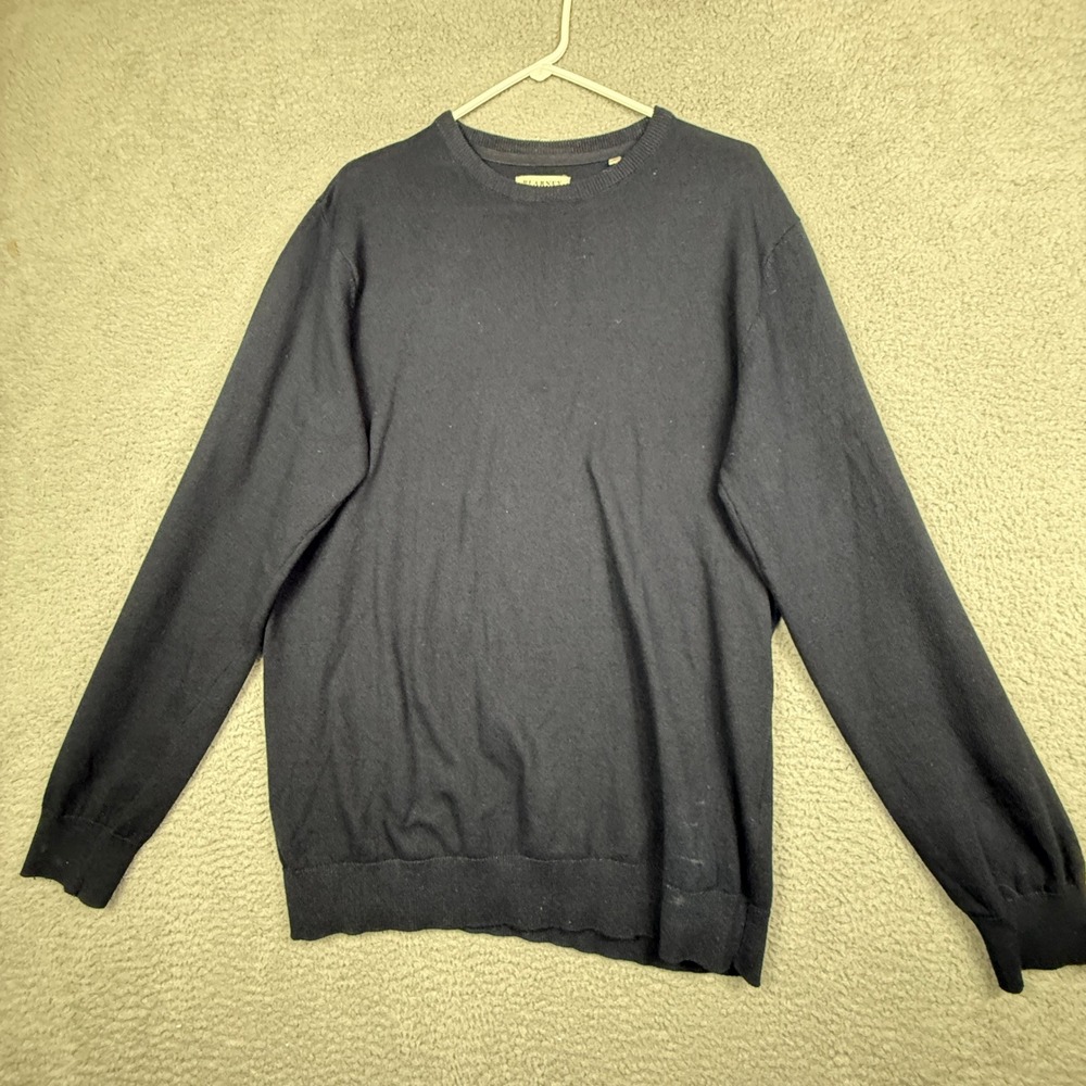 Blarney Woollen Mills Ireland Mens Crew Neck Sweater L Navy Blue Long‎ Sleeve